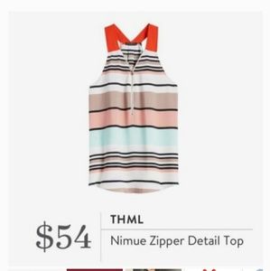 StitchFix THML nimue zipper detail striped top
